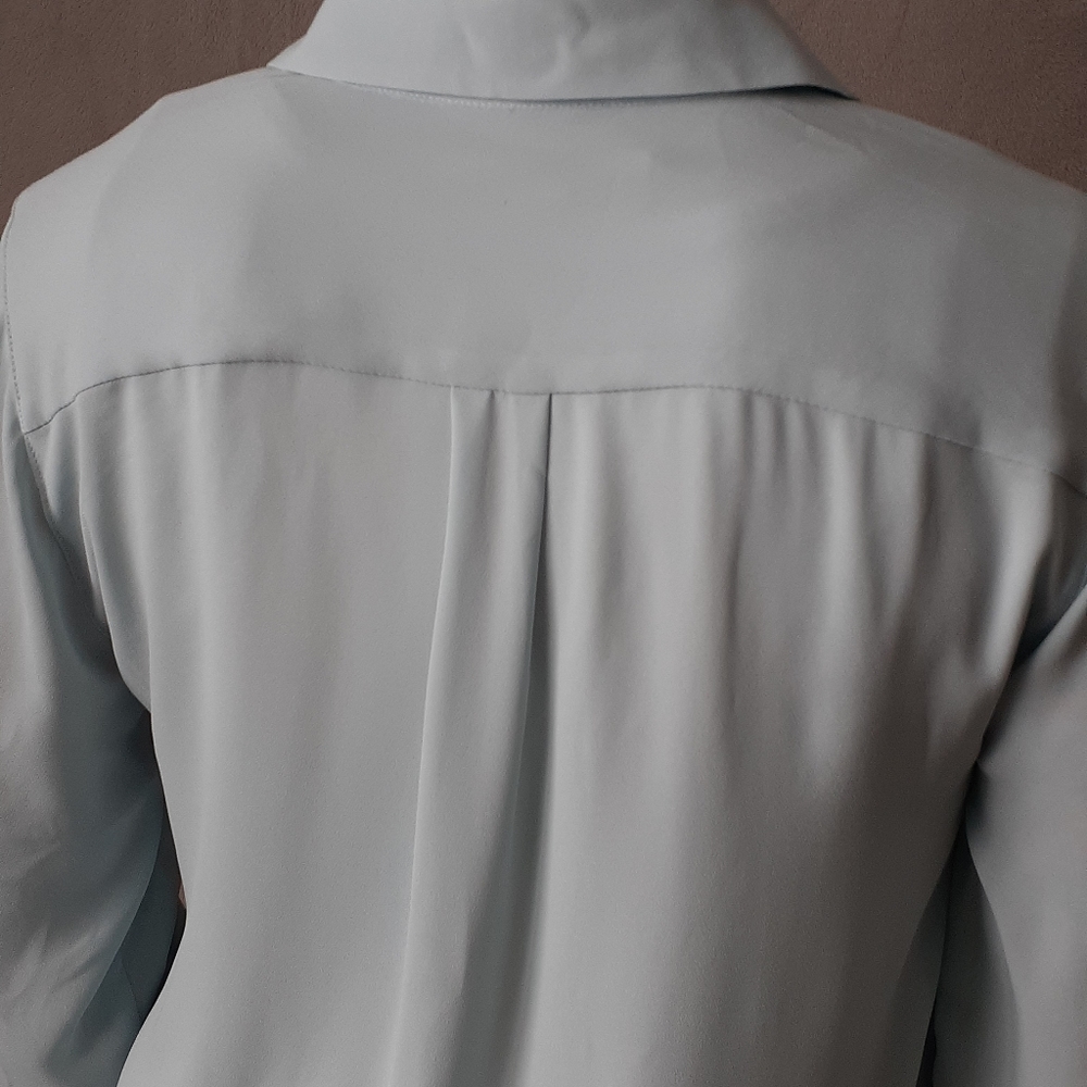 LOFT Light Blue Sheer Blouse - Picture 3 of 3